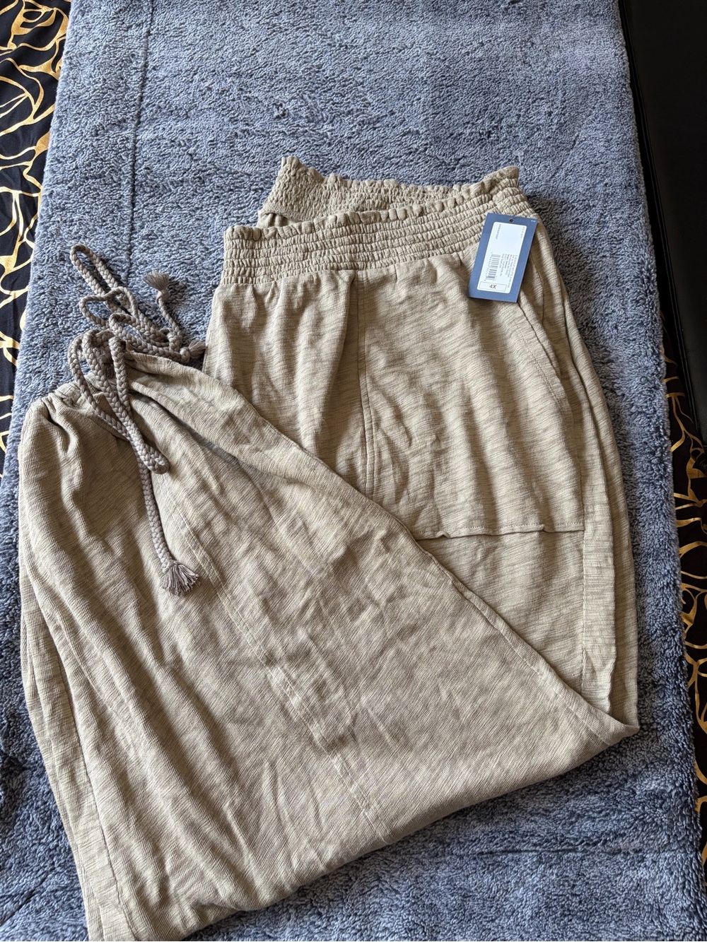 Universal Thread Olive Taupe Smocked-Waist Pants